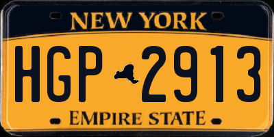 NY license plate HGP2913