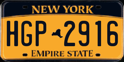 NY license plate HGP2916