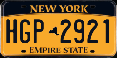 NY license plate HGP2921