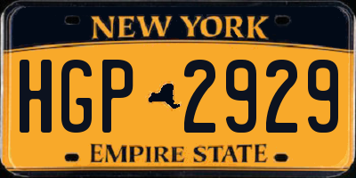 NY license plate HGP2929