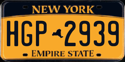 NY license plate HGP2939