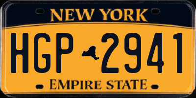 NY license plate HGP2941