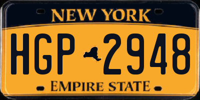 NY license plate HGP2948