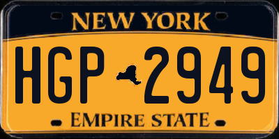 NY license plate HGP2949