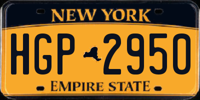 NY license plate HGP2950