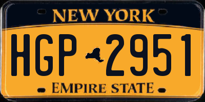 NY license plate HGP2951