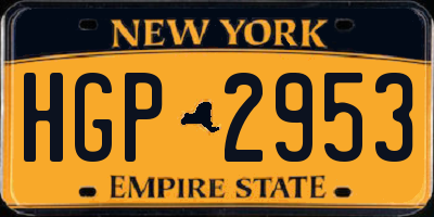 NY license plate HGP2953