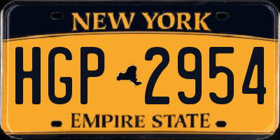 NY license plate HGP2954