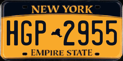 NY license plate HGP2955