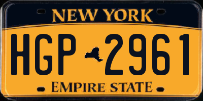 NY license plate HGP2961