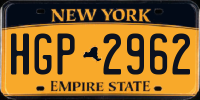 NY license plate HGP2962