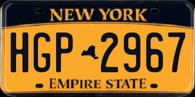 NY license plate HGP2967