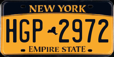 NY license plate HGP2972