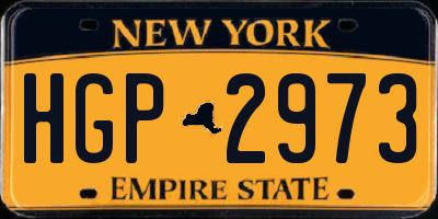 NY license plate HGP2973