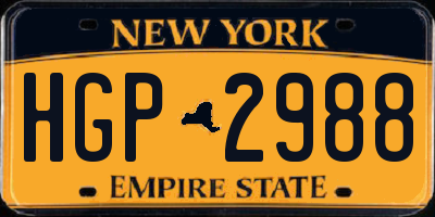 NY license plate HGP2988