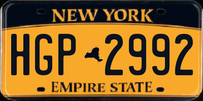 NY license plate HGP2992