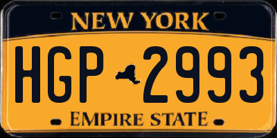 NY license plate HGP2993