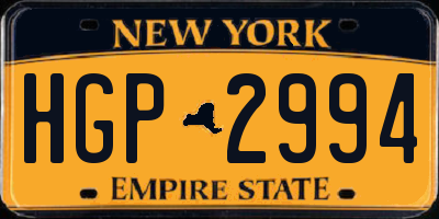 NY license plate HGP2994