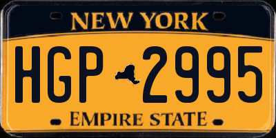 NY license plate HGP2995