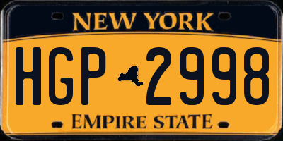 NY license plate HGP2998