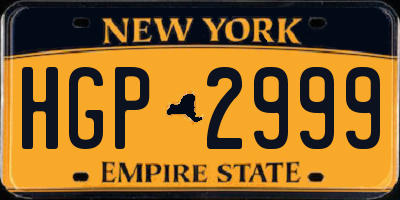 NY license plate HGP2999