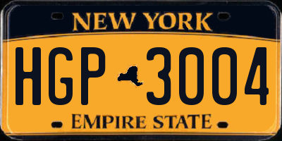 NY license plate HGP3004