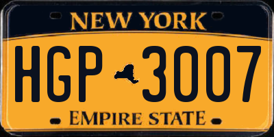 NY license plate HGP3007