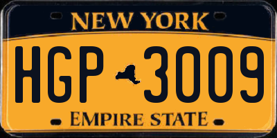 NY license plate HGP3009