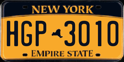 NY license plate HGP3010