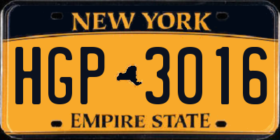 NY license plate HGP3016