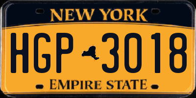 NY license plate HGP3018