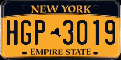 NY license plate HGP3019