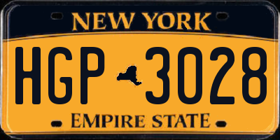 NY license plate HGP3028