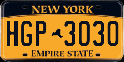 NY license plate HGP3030