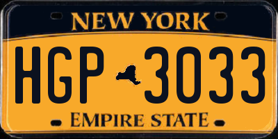 NY license plate HGP3033