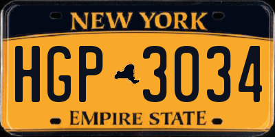 NY license plate HGP3034