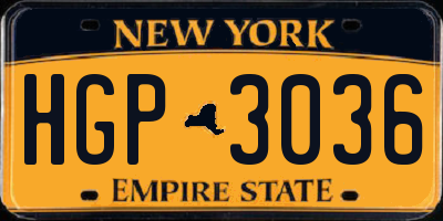 NY license plate HGP3036