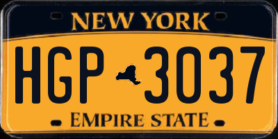 NY license plate HGP3037