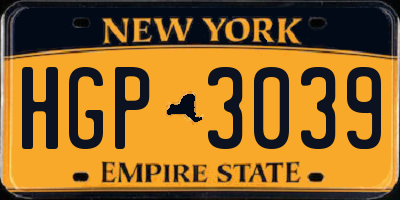 NY license plate HGP3039