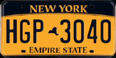 NY license plate HGP3040