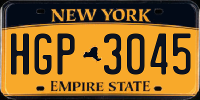 NY license plate HGP3045