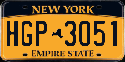 NY license plate HGP3051