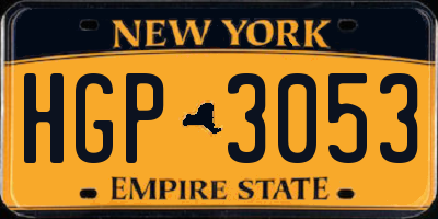 NY license plate HGP3053