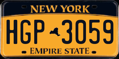 NY license plate HGP3059