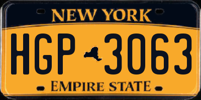 NY license plate HGP3063