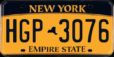 NY license plate HGP3076