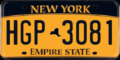 NY license plate HGP3081