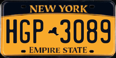 NY license plate HGP3089