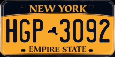 NY license plate HGP3092