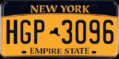 NY license plate HGP3096